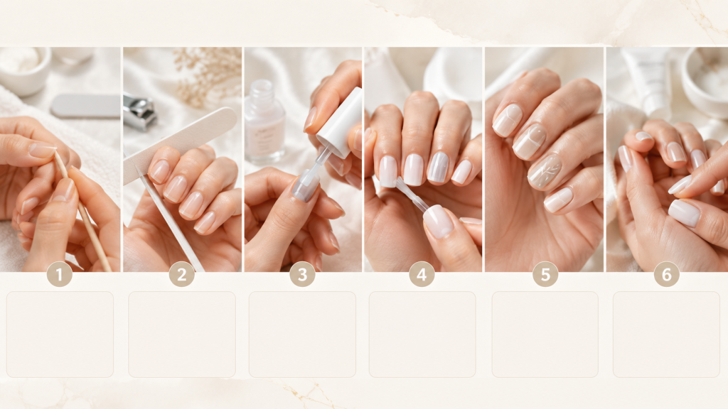 Cara membuat manicure Cloud Dancer langkah demi langkah